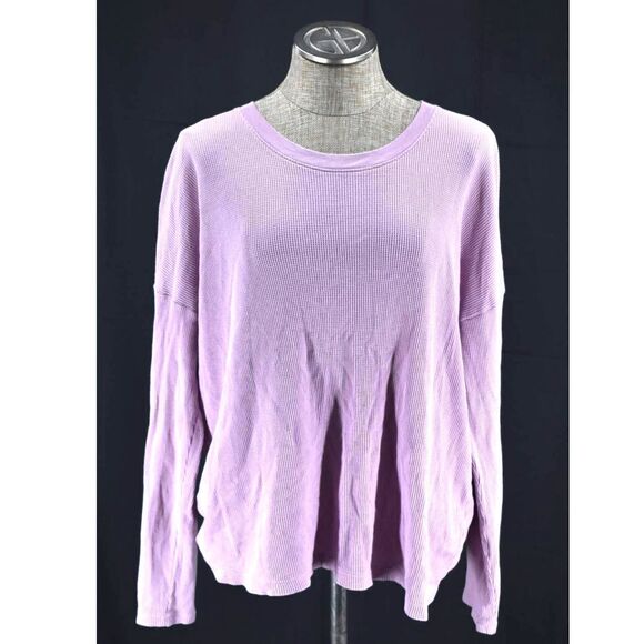 Madewell Thermal Purple Crew Neck Long Sleeve Shirt - L - Picture 1 of 3
